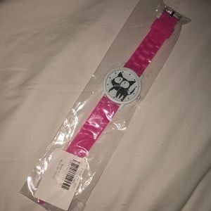 Kitty cat hot pink watch